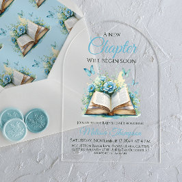 Nieuw Chapter Boy Blue Brunch Book Baby shower Acryl Uitnodigingen