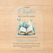 Nieuw Chapter Boy Blue Brunch Book Baby shower Acryl Uitnodigingen (Voorkant)