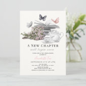 Nieuw Chapter Buttefly Tea Party Book Vrijgezellen Kaart (Staand voorkant)