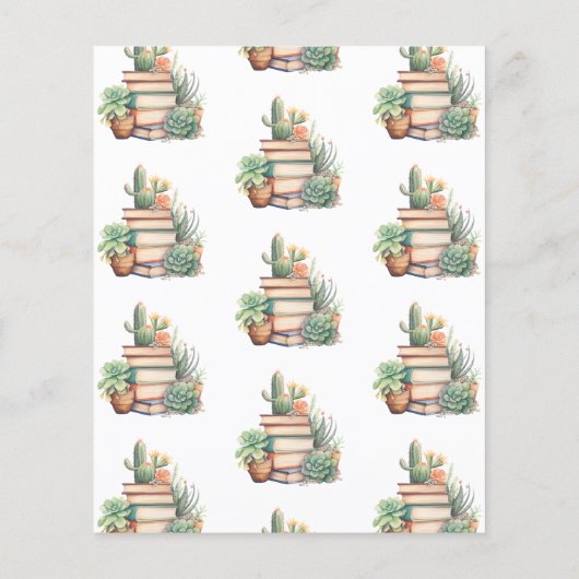 Nieuw Chapter Cactus & Books Baby shower Uitnodigi (Achterkant)