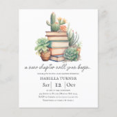 Nieuw Chapter Cactus & Books Baby shower Uitnodigi (Voorkant)