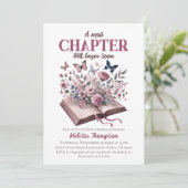 Nieuw Chapter Floral Storybook Baby shower Kaart (Staand voorkant)