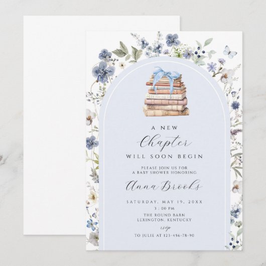 Nieuw Chapter Florial Boy Baby shower Kaart (Voorkant / Achterkant)