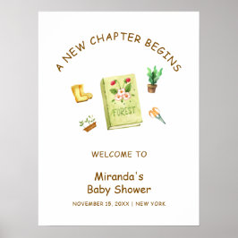 Nieuw Chapter Garden Book Baby shower Welkom Poster