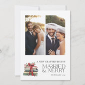 Nieuw Chapter Married & Merry Pas getrouwd Bow 2 F Feestdagenkaart (Voorkant)