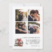 Nieuw Chapter Married & Merry Pas getrouwd Bow 4 F Feestdagenkaart (Voorkant)