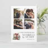 Nieuw Chapter Married & Merry Pas getrouwd Bow 4 F Feestdagenkaart (Staand voorkant)