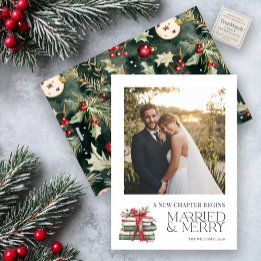 Nieuw Chapter Married & Merry Pas getrouwd Red Bow Feestdagenkaart