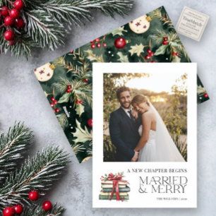 Nieuw Chapter Married & Merry Pas getrouwd Red Bow Feestdagenkaart