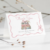 Nieuw Chapter Pink Bow Baby shower Bedankkaart