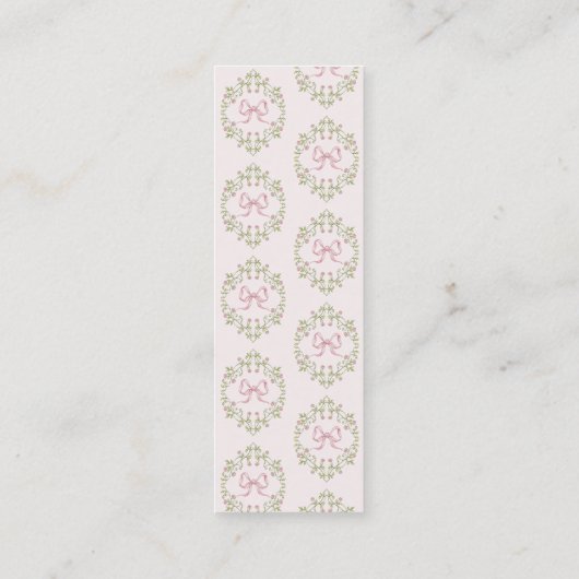 Nieuw Chapter Pink Bow Baby shower Book Bladwijzer Mini Visitekaartje (Achterkant)