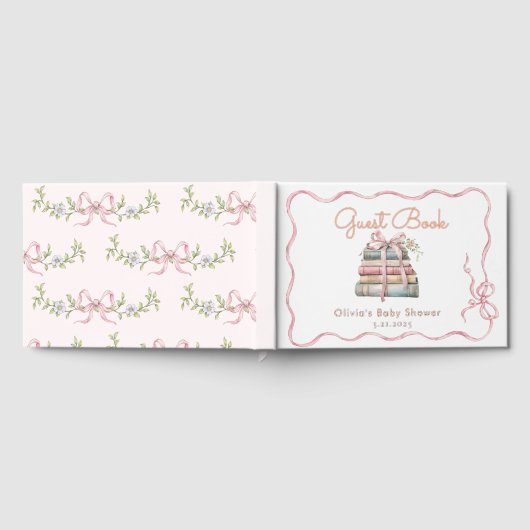 Nieuw Chapter Pink Bow Baby shower Gastenboek (Volledig)