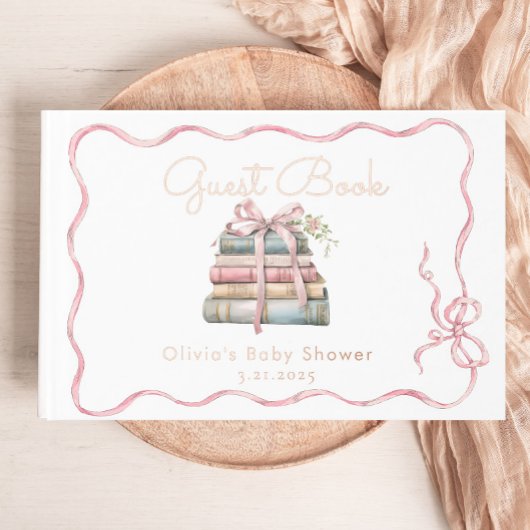 Nieuw Chapter Pink Bow Baby shower Gastenboek