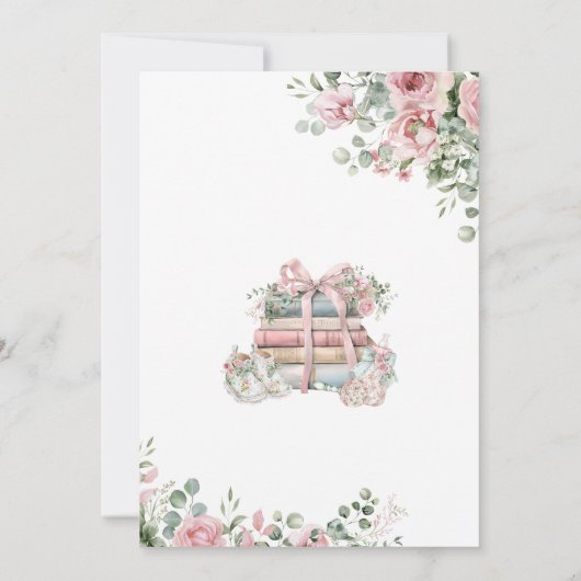 Nieuw Chapter Pink Bow Baby shower Kaart (Achterkant)