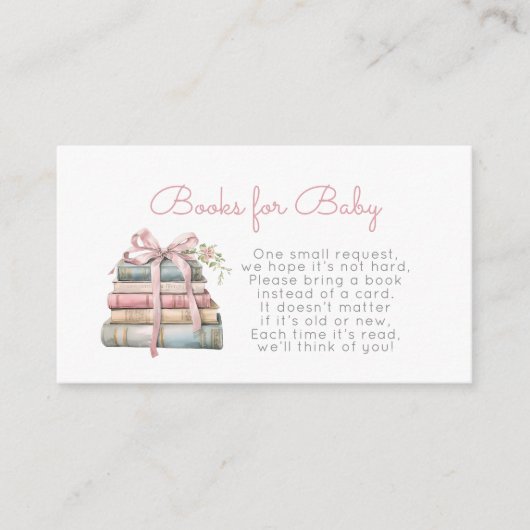 Nieuw Chapter Pink Bow Boeken voor baby ticket Informatiekaartje (Voorkant)