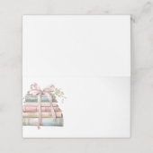 Nieuw Chapter Pink Bow Books Baby shower Plaatskaartje (Buitenkant ongevouwen)