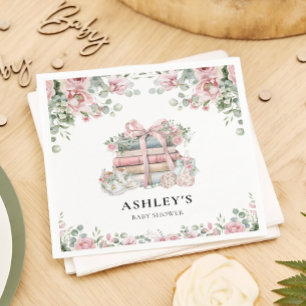 Nieuw Chapter Pink Bow Floral Baby shower Servet