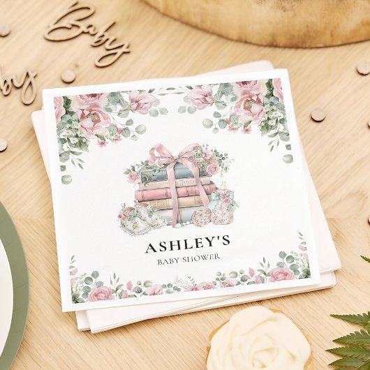 Nieuw Chapter Pink Bow Floral Baby shower Servet