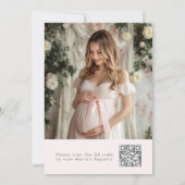 Nieuw Chapter Pink Bow foto QR code Baby shower Kaart (Achterkant)