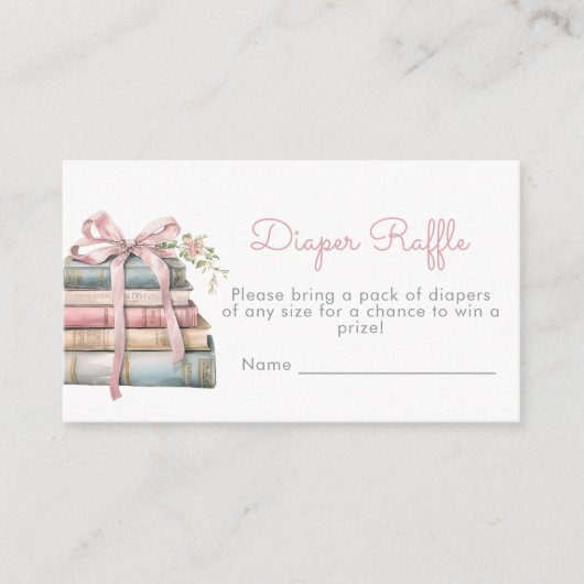 Nieuw Chapter Pink Bow Luier verloot ticket Informatiekaartje (Voorkant)