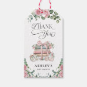 Nieuw Chapter Pink Floral Bow Baby shower Bedankt Cadeaulabel (Voorkant)