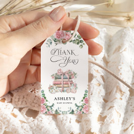 Nieuw Chapter Pink Floral Bow Baby shower Bedankt Cadeaulabel