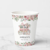 Nieuw Chapter Pink Floral Bow Baby shower Papieren Bekers (Voorkant)