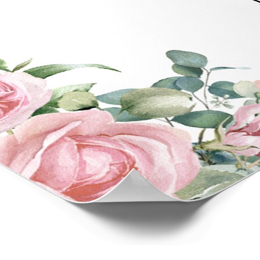 Nieuw Chapter Pink Floral Bow Baby shower Welkom Poster (Hoek)