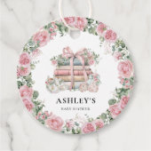 Nieuw Chapter Pink Floral Bow Girl Baby shower Bedankjes Labels (Voorkant)