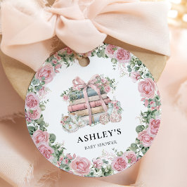 Nieuw Chapter Pink Floral Bow Girl Baby shower Bedankjes Labels