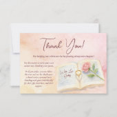 Nieuw Chapter Pink Rose & Ring Heart Vrijgezellenf Bedankkaart (Voorkant)