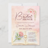 Nieuw Chapter Pink Rose & Ring Shadow Vrijgezellen Kaart (Voorkant)