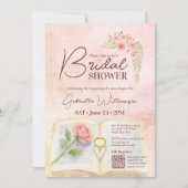 Nieuw Chapter Pink Rose & Ring Vrijgezellenfeest Q Kaart (Voorkant)