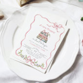 Nieuw Chapter Roze boog wilde bloem Baby shower Kaart