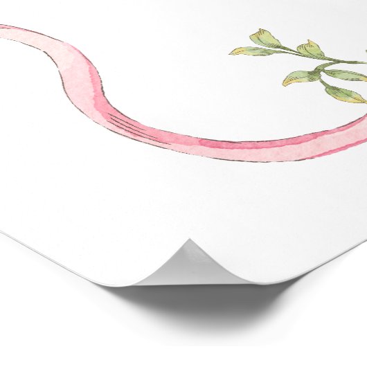 Nieuw Chapter Roze boog wilde bloem Baby shower Poster (Hoek)