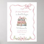 Nieuw Chapter Roze boog wilde bloem Baby shower Poster (Voorkant)