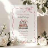 Nieuw Chapter Roze boog wilde bloem Baby shower Poster