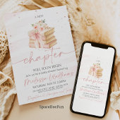 Nieuw Chapter Roze boog wilde bloemen Baby shower Kaart