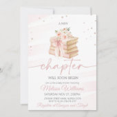 Nieuw Chapter Roze boog wilde bloemen Baby shower Kaart (Voorkant)