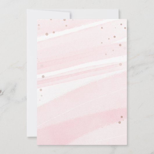 Nieuw Chapter Roze boog wilde bloemen Baby shower Kaart (Achterkant)