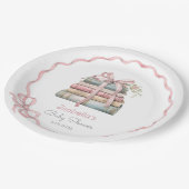 Nieuw Chapter roze lint Boog meisje baby shower Papieren Bordje (Gekanteld)