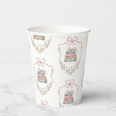 Nieuw chapter roze lint Bow  baby shower Papieren Bekers (Achterkant)