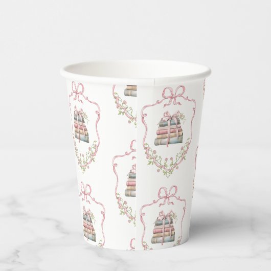 Nieuw chapter roze lint Bow  baby shower Papieren Bekers (Rechts)