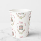 Nieuw chapter roze lint Bow  baby shower Papieren Bekers (Voorkant)