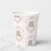 Nieuw chapter roze lint Bow  baby shower Papieren Bekers (Achterkant)