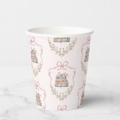 Nieuw chapter roze lint Bow  baby shower Papieren Bekers (Voorkant)