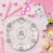 Nieuw chapter roze lint Bow  baby shower Papieren Bordje (Feest)
