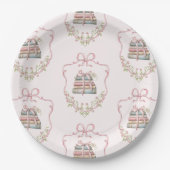 Nieuw chapter roze lint Bow  baby shower Papieren Bordje (Voorkant)