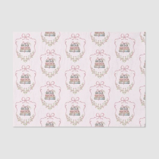 Nieuw chapter roze lint Bow  baby shower Tissuepapier (Voorkant)