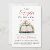 Nieuw Chapter Roze Meisje Brunch Boek Baby shower Kaart (Voorkant)